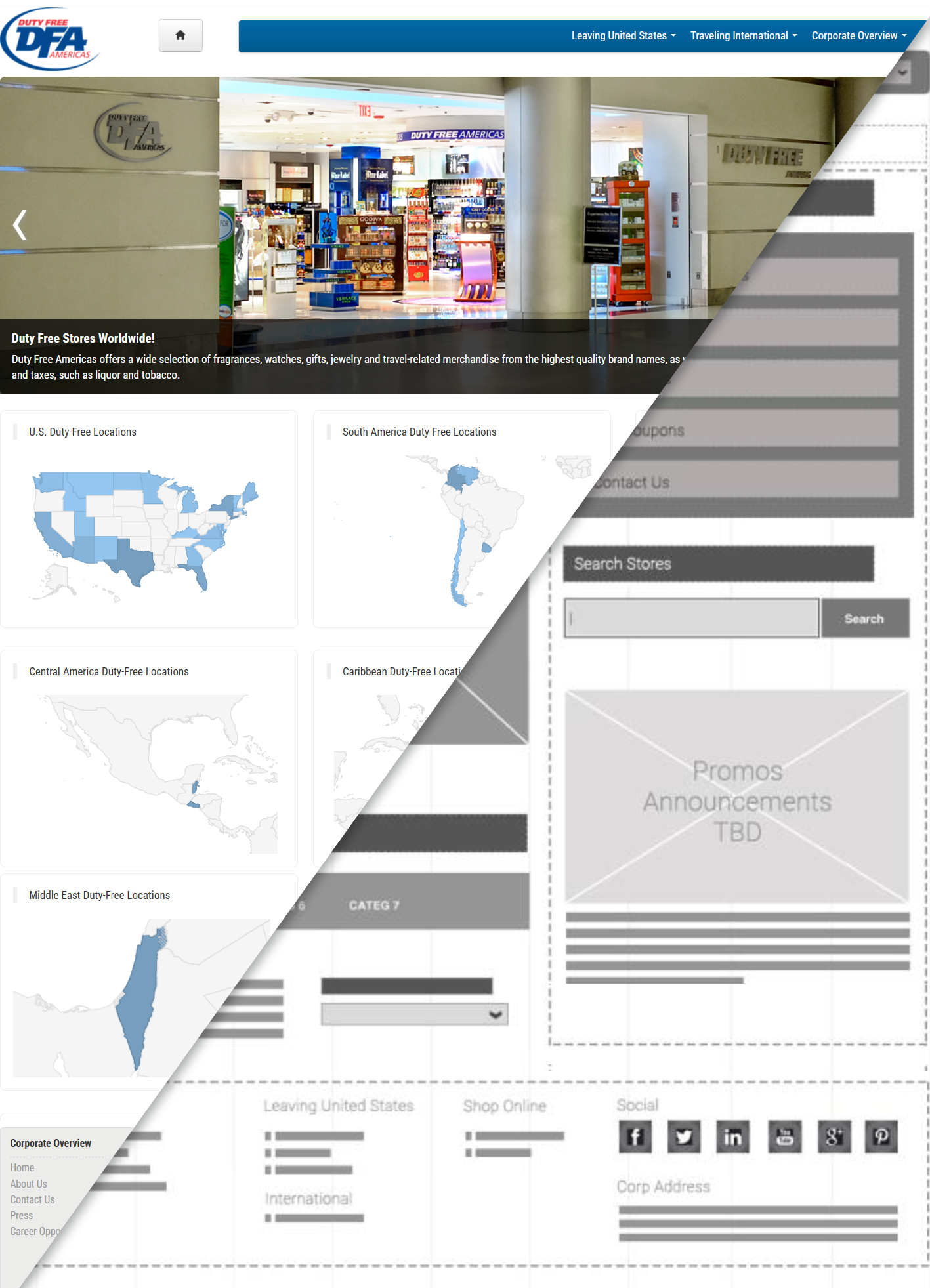 Project Piece: Duty Free Travel Retailer Corporate Website — Revamp by Silvia Reinhardt Portfolio, Interdisciplinary Experience Designer | UX | UI | iXD | Sr. Product Designer