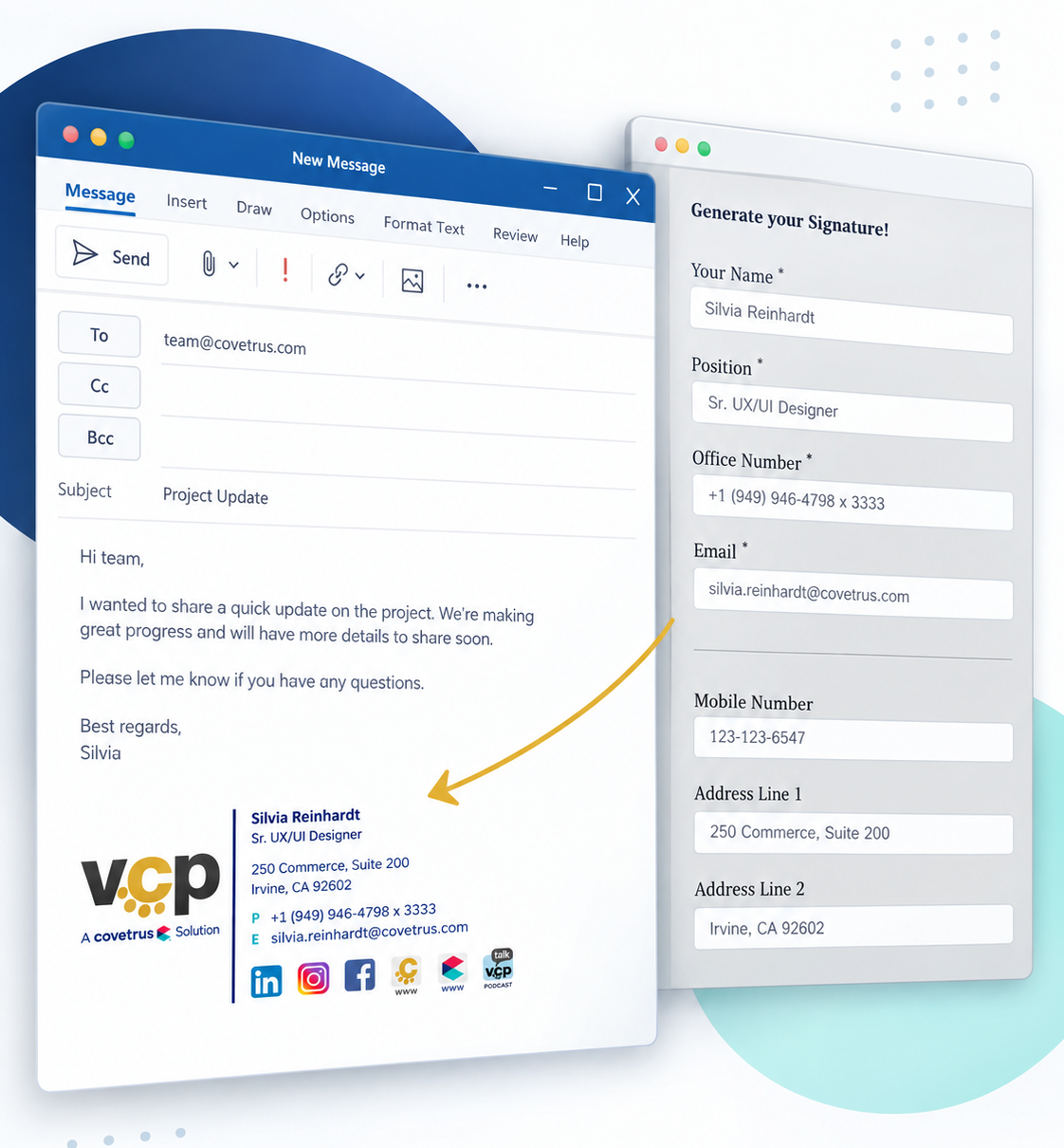 Project Piece: Pet Care Plans Brand Transition — Email Signature Generator | Silvia Reinhardt Portfolio | UX Architect, Creative Technologist & Digital Ecosystem Strategist